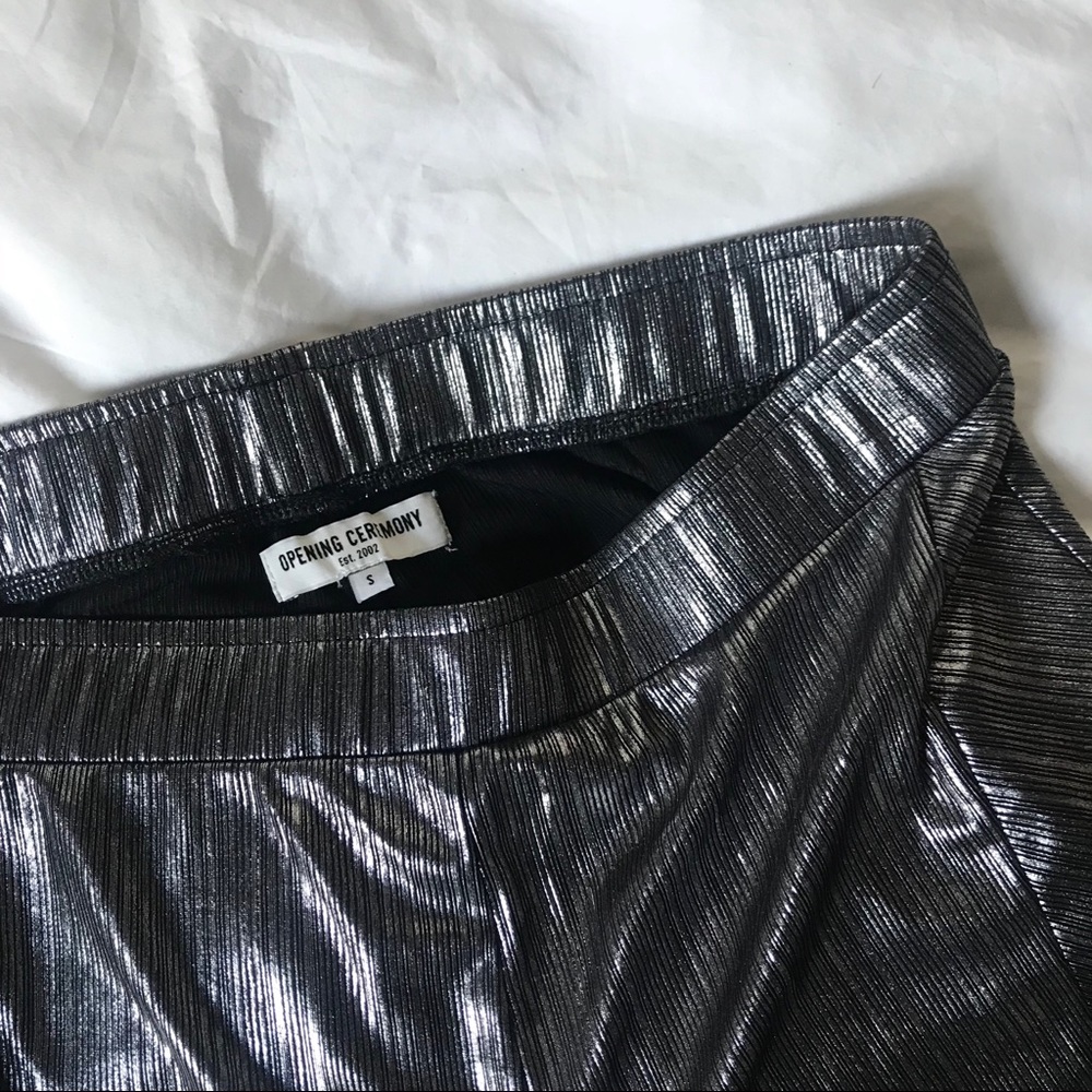 Opening Ceremony Metallic Lame Wide Leg Pants